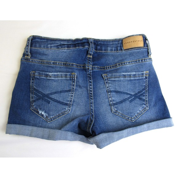 Aéropostale Pants - Aeropostale Denim Shorty Distressed Shorts Cuffed Women's/Juniors Size 00